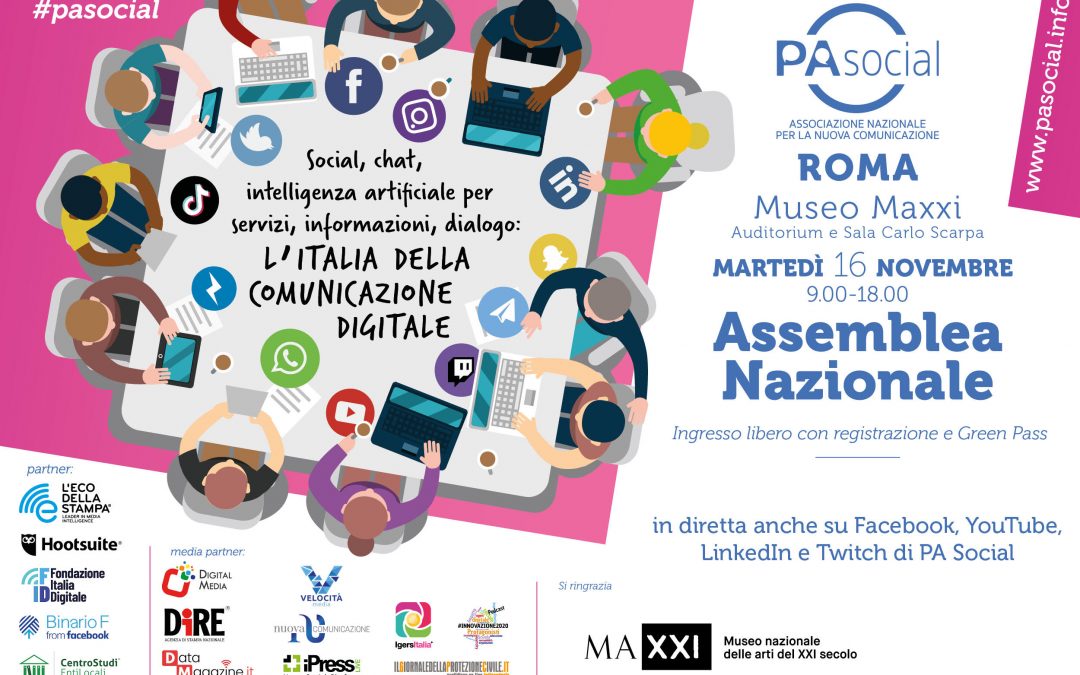 L’Italia della comunicazione digitale si dà appuntamento a Roma: il 16 novembre l’assemblea nazionale PA Social