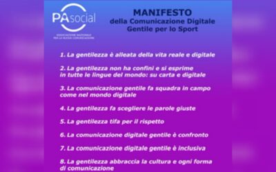 L’Atletica Winner Foligno aderisce al Manifesto della comunicazione digitale gentile per lo sport di PA Social